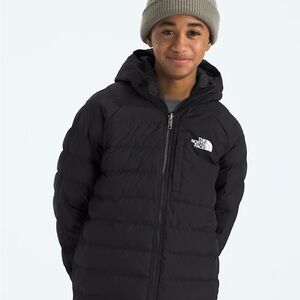 North Face reversible down alternative jacket- black- size 7-8
